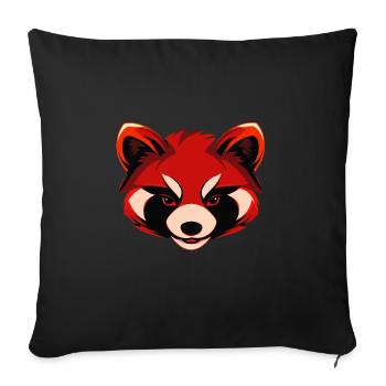 Red Panda Low Poly Art Design - Sofa pillowcase 17,3'' x 17,3'' (45 x 45 cm) - black - Front