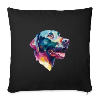 Conception Low Poly Labrador Retriever - Housse de coussin décorative 45 x 45 cm - noir - Devant
