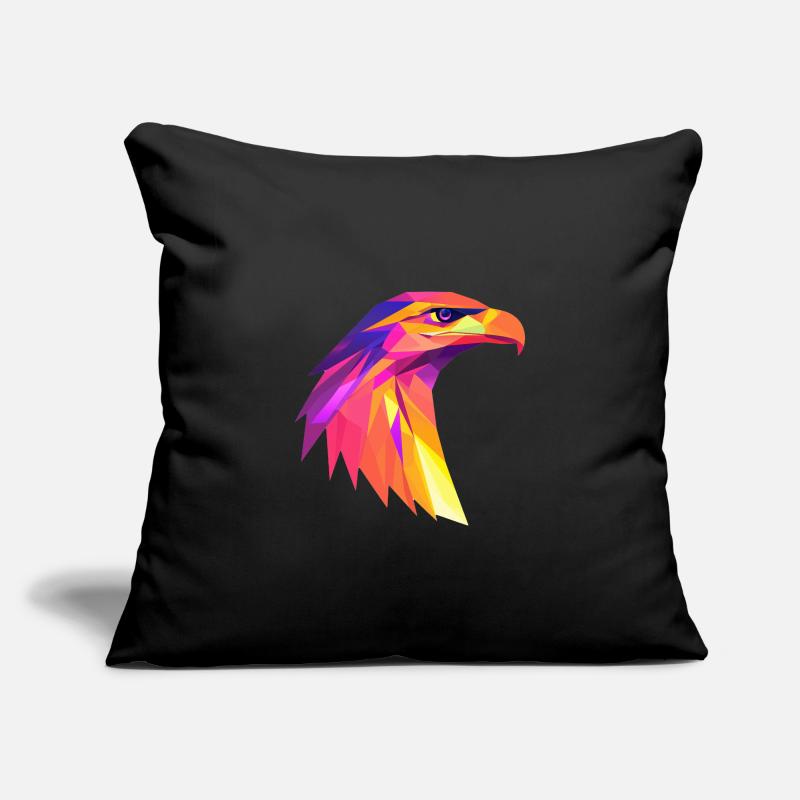 Conception du logo Low Poly de la tête d’aigle Housse de coussin décorative 45 x 45 cm
