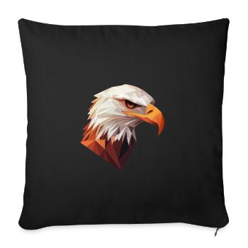 Eagle Head Low Poly Art Logo Design - Sofa pillowcase 17,3'' x 17,3'' (45 x 45 cm) - black - Front