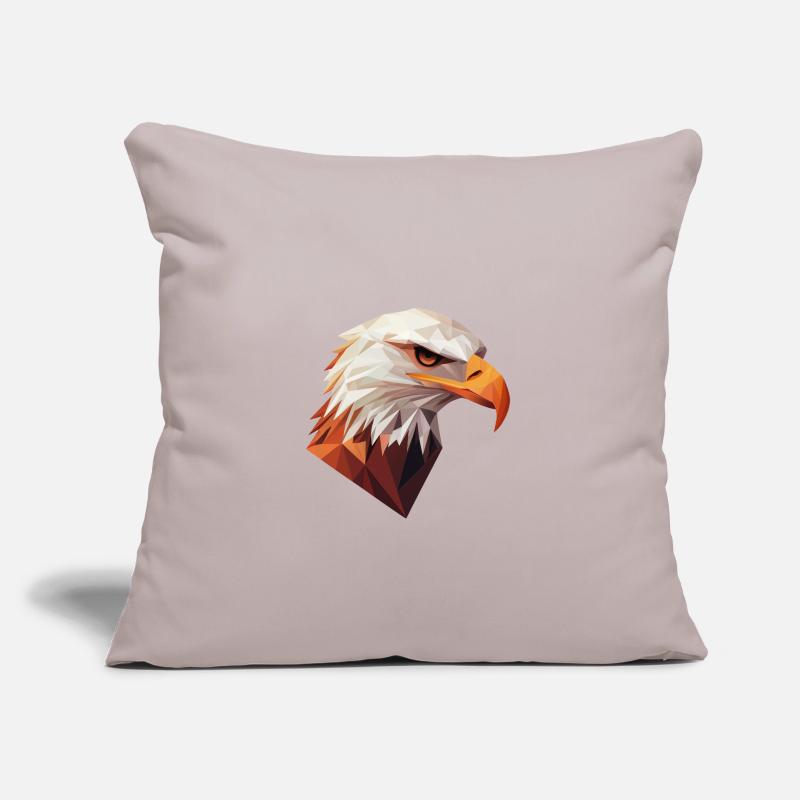 Conception de logo Eagle Head Low Poly Art Housse de coussin décorative 45 x 45 cm