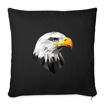 Eagle Head Low Poly Logo Design - Sofa pillowcase 17,3'' x 17,3'' (45 x 45 cm) - black - Front