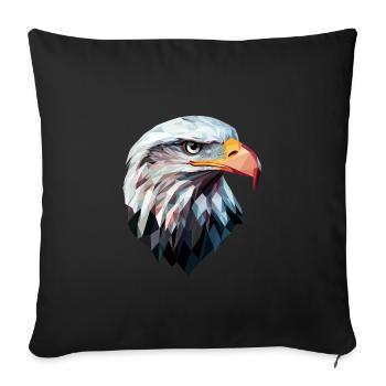 Eagle Head Low Poly Art Logo Design - Sofa pillowcase 17,3'' x 17,3'' (45 x 45 cm) - black - Front
