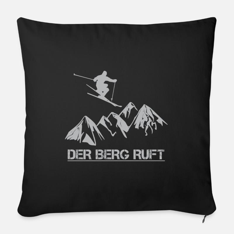 Ski Snowboard - Sofakissenbezug 45 x 45 cm - Schwarz