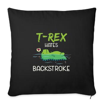 Dinosaure nageant dans le dos - Housse de coussin décorative 45 x 45 cm - noir - Devant