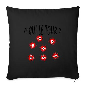Corona A QUI LE TOUR - Housse de coussin décorative 45 x 45 cm - noir - Devant