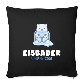 winterschwimmen eisbad winterbader kälteresistent - Sofakissenbezug 45 x 45 cm - Schwarz - Vorne