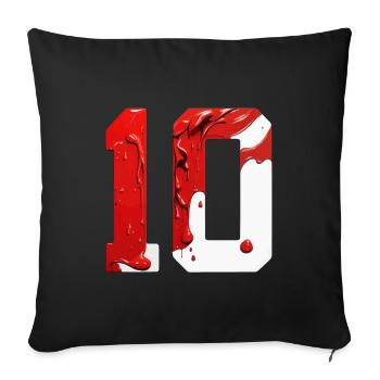 NO. 10 NUMBER 10 RED WHITE 10TH BIRTHDAY - Sofa pillowcase 17,3'' x 17,3'' (45 x 45 cm) - black - Front