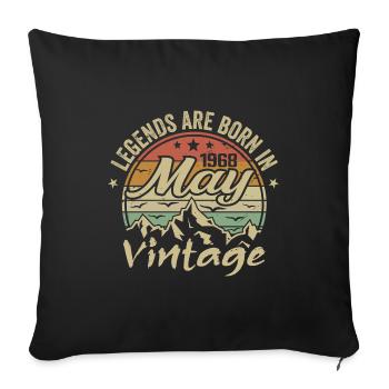 Mai 1968 Geburtstagsgeschenk 1968 Jahrgang 1968 - Sofakissenbezug 45 x 45 cm - Schwarz - Vorne