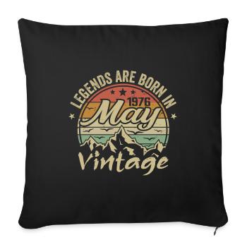 Mai 1976 Geburtstagsgeschenk 1976 Jahrgang 1976 - Sofakissenbezug 45 x 45 cm - Schwarz - Vorne