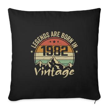 Cadeau Anniversaire 1982 Vintage 1982 Retro 1982 - Housse de coussin décorative 45 x 45 cm - noir - Devant