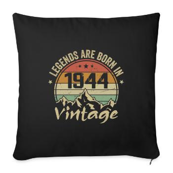 Cadeau Anniversaire 1944 Vintage 1944 Retro 1944 - Housse de coussin décorative 45 x 45 cm - noir - Devant