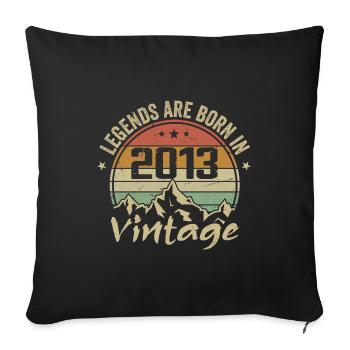 Cadeau Anniversaire 2013 Vintage 2013 Retro 2013 - Housse de coussin décorative 45 x 45 cm - noir - Devant