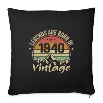 Vintage 1940's Retro 1940's Anniversary Gift - Sofa pillowcase 17,3'' x 17,3'' (45 x 45 cm) - black - Front