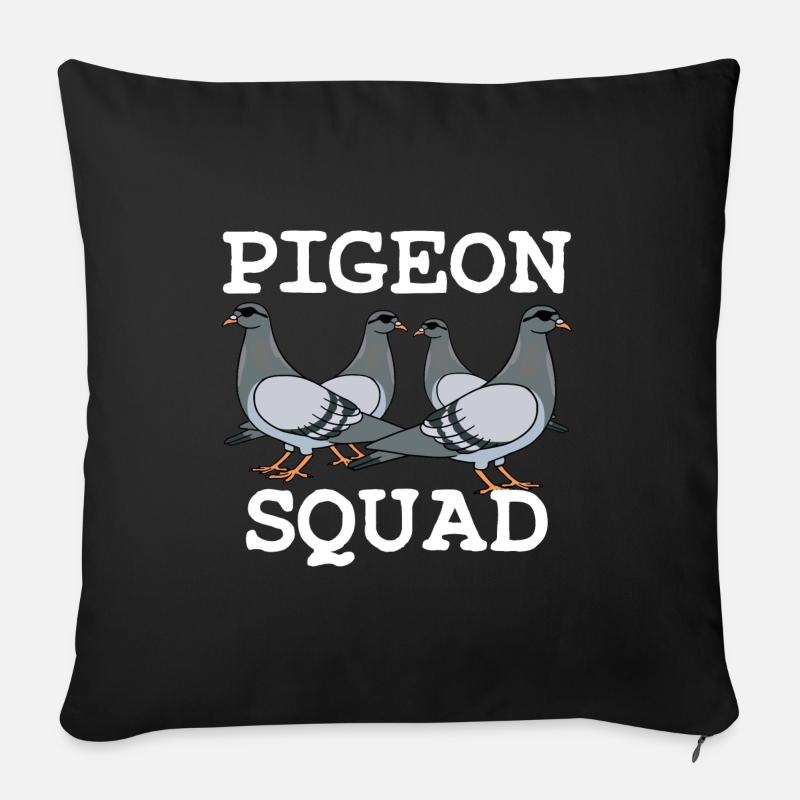 Pigeon Squad Taubenzüchter Spruch - Sofakissenbezug 45 x 45 cm - Schwarz