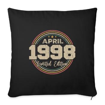 April 1998 Retro April 1998 Birthday Gift - Sofa pillowcase 17,3'' x 17,3'' (45 x 45 cm) - black - Front