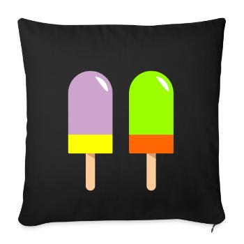crème glacée restaurant crème glacée sundae134 - Housse de coussin décorative 45 x 45 cm - noir - Devant