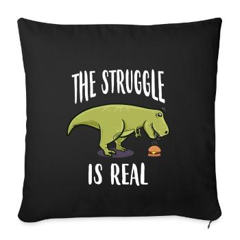 Dinosaurier Burger lustig T-Rex Geschenk Geburt - Sofa pillowcase 17,3'' x 17,3'' (45 x 45 cm) - black - Front