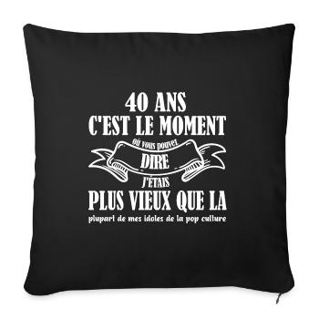 40 ans maillot anniversaire cadeau homme humour - Housse de coussin décorative 45 x 45 cm - noir - Devant