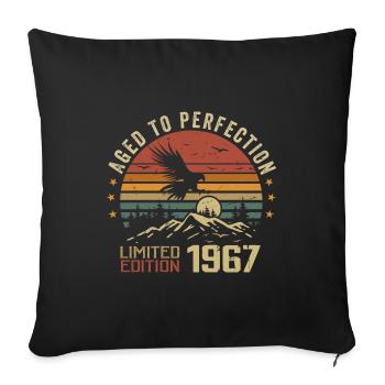 Jahrgang 1967 Limitierte Auflage 1967 Retro 1967 - Sofakissenbezug 45 x 45 cm - Schwarz - Vorne