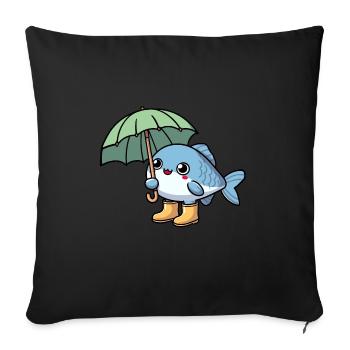 Sea Fish Rubber Boots Umbrella Rain Dry - Sofa pillowcase 17,3'' x 17,3'' (45 x 45 cm) - black - Front