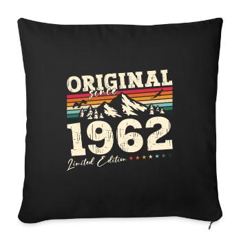 63ème anniversaire 62 Original 1962 Millésime 1962 - Housse de coussin décorative 45 x 45 cm - noir - Devant
