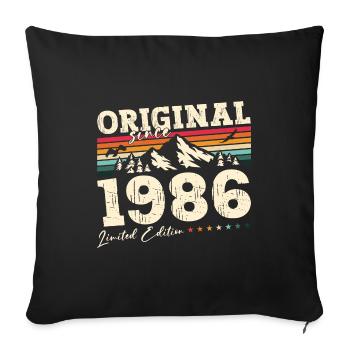 38ème anniversaire Original Juin 1986 Millésime 1986 - Housse de coussin décorative 45 x 45 cm - noir - Devant