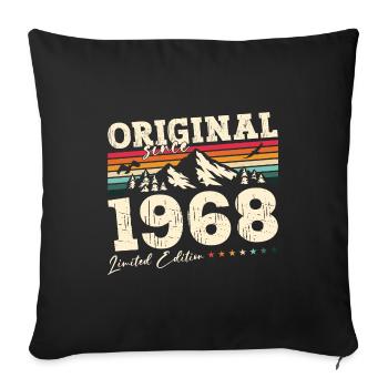57th Birthday 68 Original 1968 Vintage 1968 - Sofa pillowcase 17,3'' x 17,3'' (45 x 45 cm) - black - Front