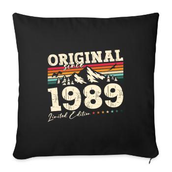 35ème Anniversaire Original 1989 Millésime 1989 - Housse de coussin décorative 45 x 45 cm - noir - Devant