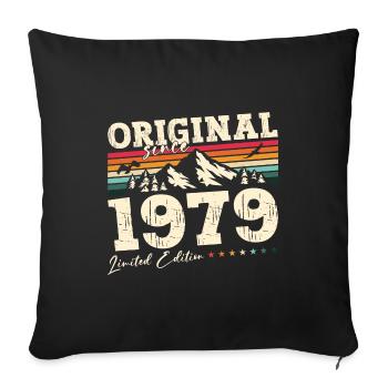 45ème Anniversaire Original 1979 Millésime 1979 - Housse de coussin décorative 45 x 45 cm - noir - Devant