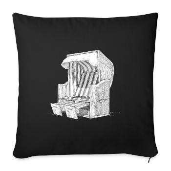Beach chair North Sea Baltic Sea North Sea Islands Gift - Sofa pillowcase 17,3'' x 17,3'' (45 x 45 cm) - black - Front