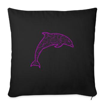 Delfin Dolphin - Sofakissenbezug 45 x 45 cm - Schwarz - Vorne