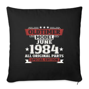 Millésime Juin 1984 Millésime 1984 40ème Anniversaire 84 - Housse de coussin décorative 45 x 45 cm - noir - Devant