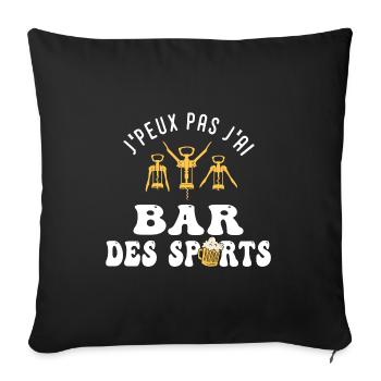 je peux pas j ai bar des sports barman - Housse de coussin décorative 45 x 45 cm - noir - Devant
