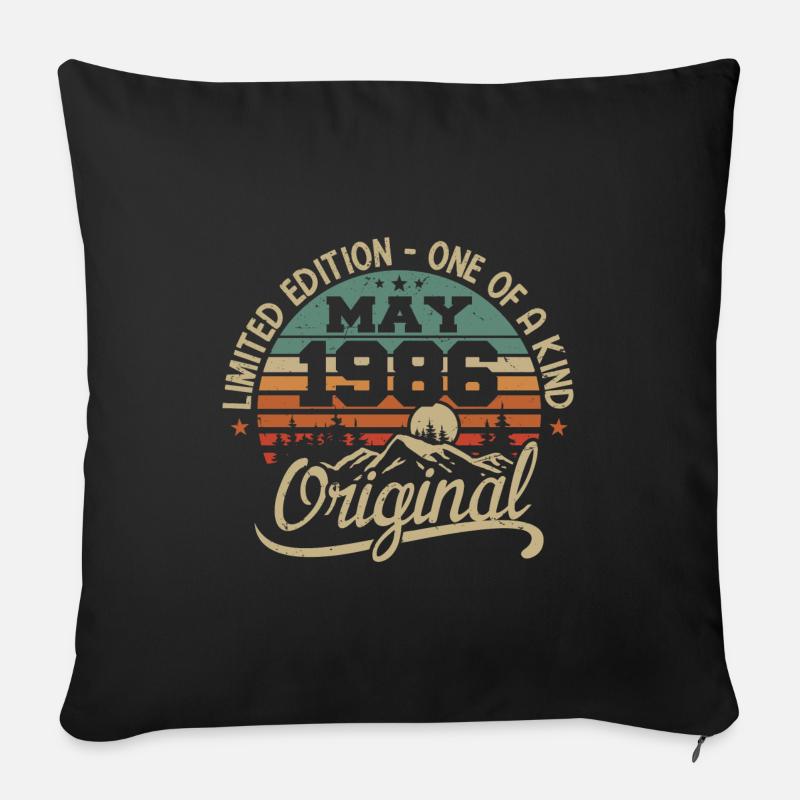 Mai 1986 Geburtstag Mai 1986 Geschenk 1986 Mai - Sofakissenbezug 45 x 45 cm - Schwarz