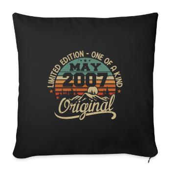 May 2007 Birthday May 2007 Gift 2007 May - Sofa pillowcase 17,3'' x 17,3'' (45 x 45 cm) - black - Front