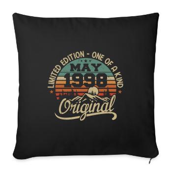 May 1998 Birthday May 1998 Gift 1998 May - Sofa pillowcase 17,3'' x 17,3'' (45 x 45 cm) - black - Front