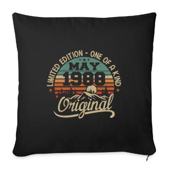 Mai 1988 anniversaire Mai 1988 cadeau 1988 Mai - Housse de coussin décorative 45 x 45 cm - noir - Devant