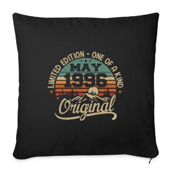 May 1996 Birthday May 1996 Gift 1996 May - Sofa pillowcase 17,3'' x 17,3'' (45 x 45 cm) - black - Front