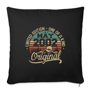 Mai 2002 anniversaire Mai 2002 cadeau 2002 Mai - Housse de coussin décorative 45 x 45 cm - noir - Devant
