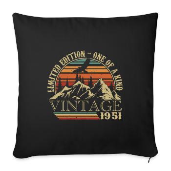 1951 Vintage Retro 1951 Jubiläumsgeschenk - Sofakissenbezug 45 x 45 cm - Schwarz - Vorne