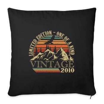 2010 Vintage Retro 2010 Anniversary Gift - Sofa pillowcase 17,3'' x 17,3'' (45 x 45 cm) - black - Front