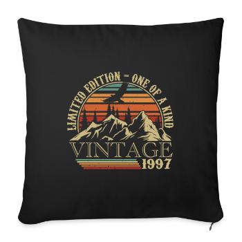 1997 Vintage Cadeau Anniversaire 1997 Retro 1997 - Housse de coussin décorative 45 x 45 cm - noir - Devant