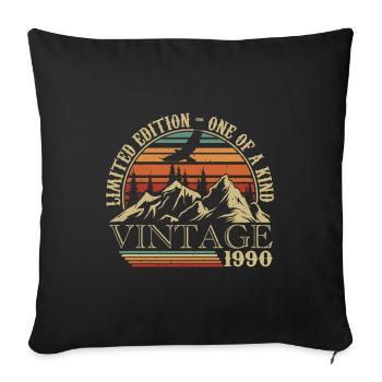 1990 Vintage Cadeau Anniversaire 1990 Retro 1990 - Housse de coussin décorative 45 x 45 cm - noir - Devant