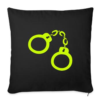 Handcuffs Yellow - Sofa pillowcase 17,3'' x 17,3'' (45 x 45 cm) - black - Front