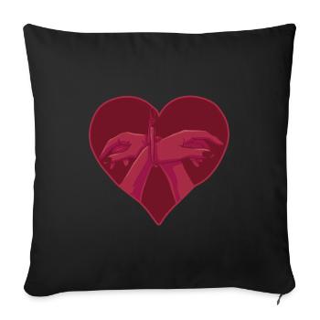 BDSM bondage bondage cadeau d’amour pour sub et - Housse de coussin décorative 45 x 45 cm - noir - Devant