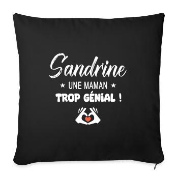 Sandrine Cadeau pour une maman génial - Housse de coussin décorative 45 x 45 cm - noir - Devant