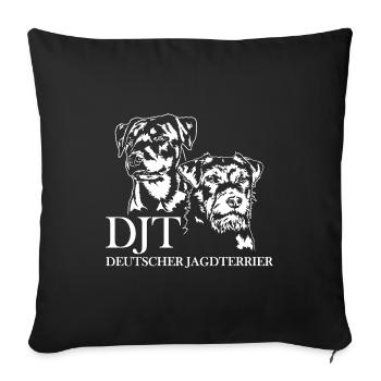 Deutscher Jagdterrier Jagdhunde Portrait Wilsigns - Sofakissenbezug 45 x 45 cm - Schwarz - Vorne
