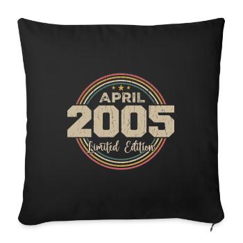 April 2005 Retro April 2005 Birthday Gift - Sofa pillowcase 17,3'' x 17,3'' (45 x 45 cm) - black - Front