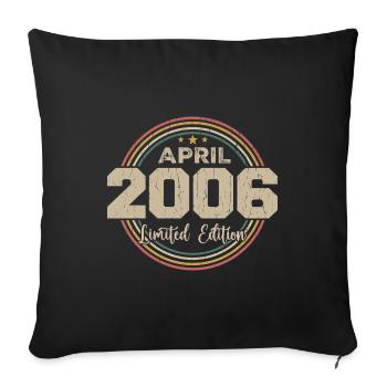 April 2006 Retro April 2006 Birthday Gift - Sofa pillowcase 17,3'' x 17,3'' (45 x 45 cm) - black - Front